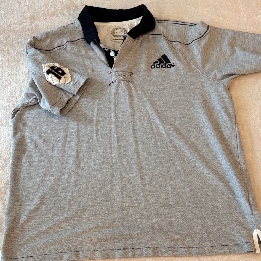 Adidas Rugby Polo 2XL grey black 16th patch supported with passion collab